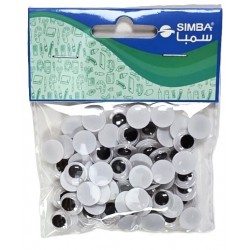 عيون متحركة بلاستك وسط بكرت